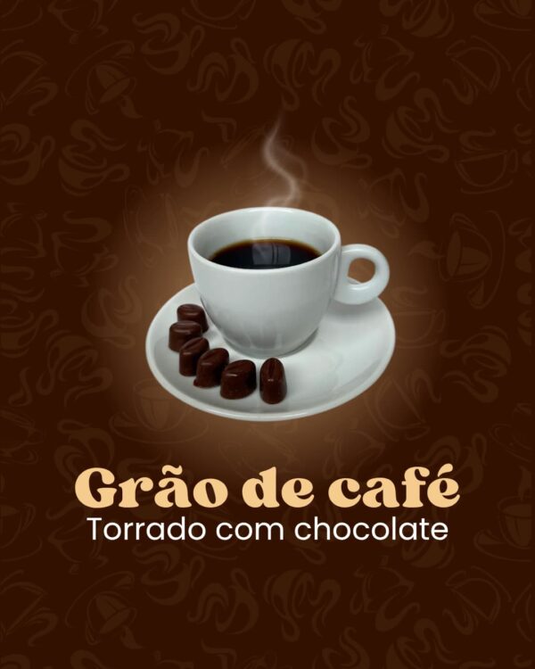 Grão de café com chocolate