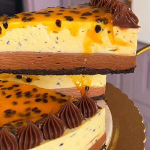 Torta de maracujá com chocolate