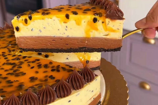 Torta de maracujá com chocolate